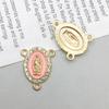 Gold Alloy Three-Hole White Rhinestone Pendant Charm for DIY Jewelry Accessories