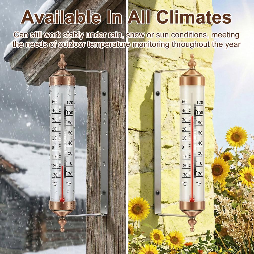 Buiten thermometer Decoratieve Buiten thermometer Waterdicht Geschikt voor Buitenmuur Raam Tuin Kas Terras Garage
