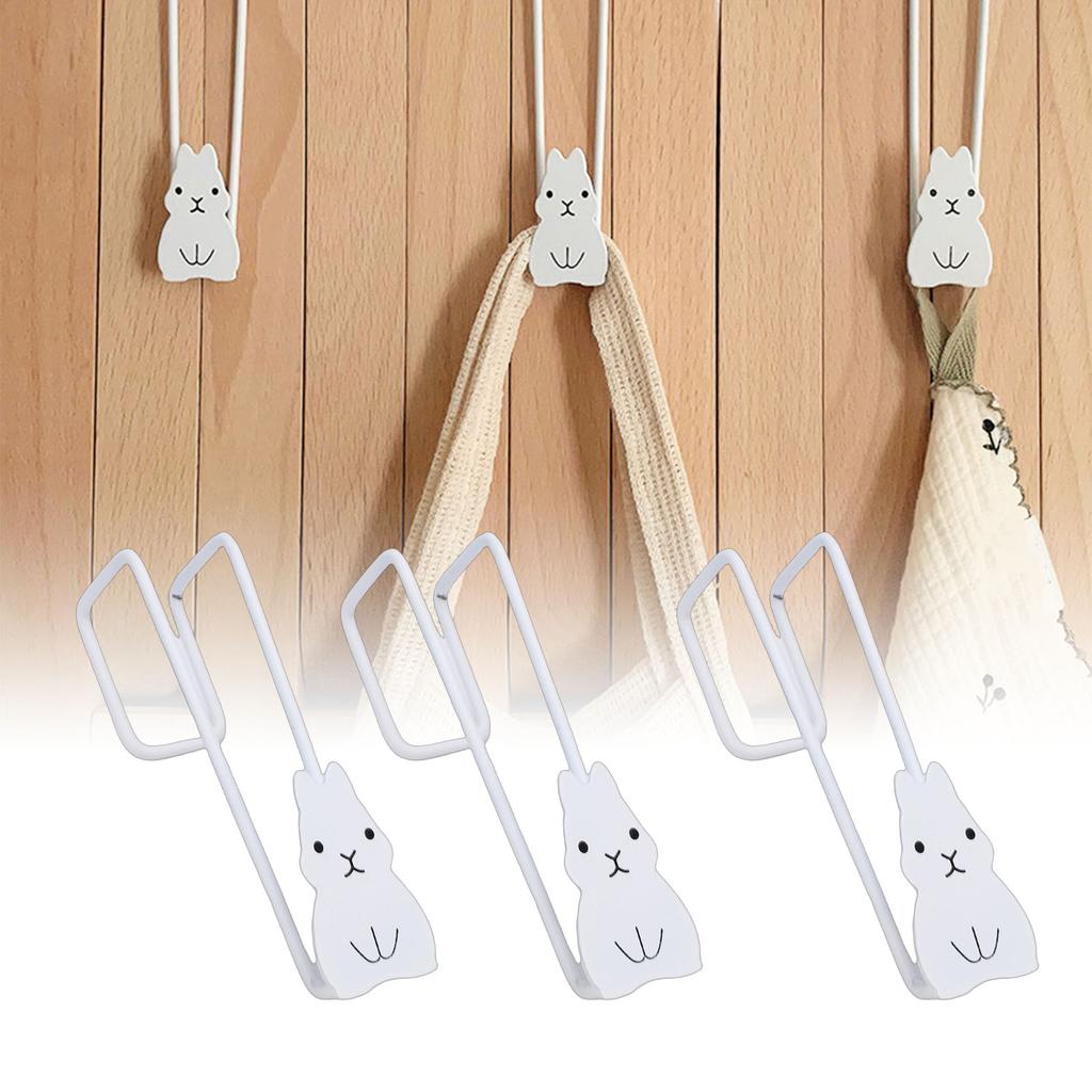 5PCS Over The Door Hooks Cartoon   Sprayed Stainless Steel Hanging Hook for Bedroom Bathroom