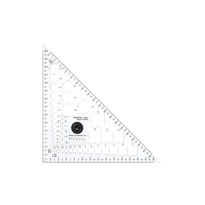 Vanco Triangle Ruler Template 34822, Colorless, 15cm
