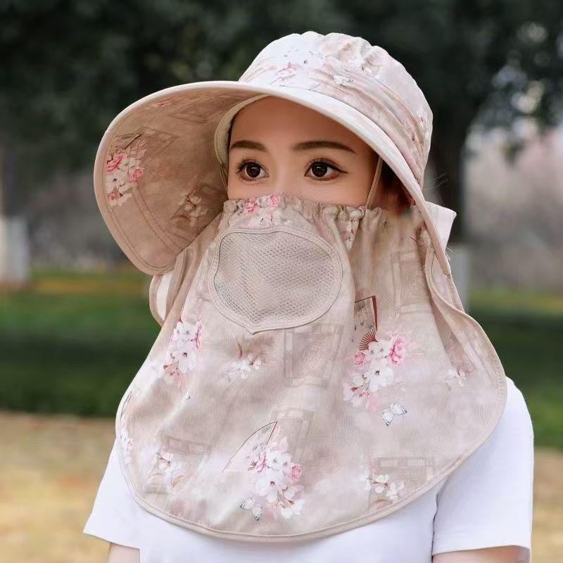 Dayan Sun Hat for Women Summer Cycling Face Covering UV Protection Large Eave Sun Hat