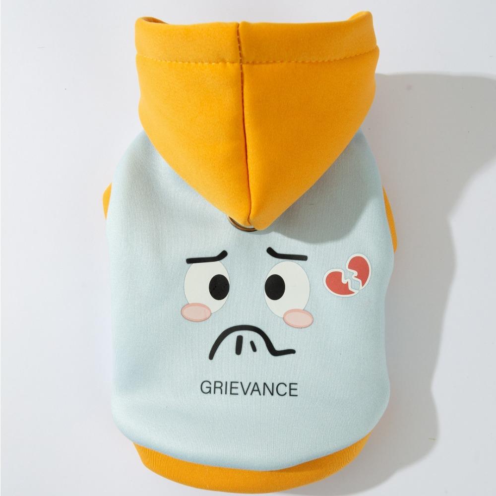 

Свитер с капюшоном для домашних животных осень-зима, одежда для собак, маленькую собачку можно водить на поводке во время прогулок XXL (recommended weight 15-10kg) бонди синий