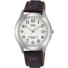 [Citizen Q&Q] Watch Analog 10-Year Battery Life Waterproof Date Leather Band W478-304 Men's White Black/White