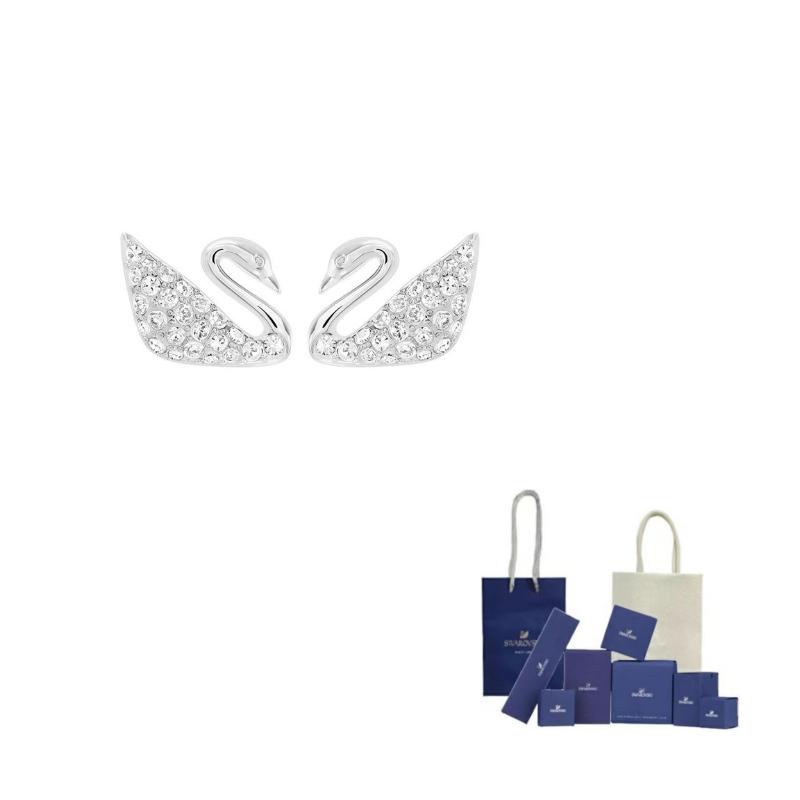 Swarovski Faux Crystal Stud Earrings Womens