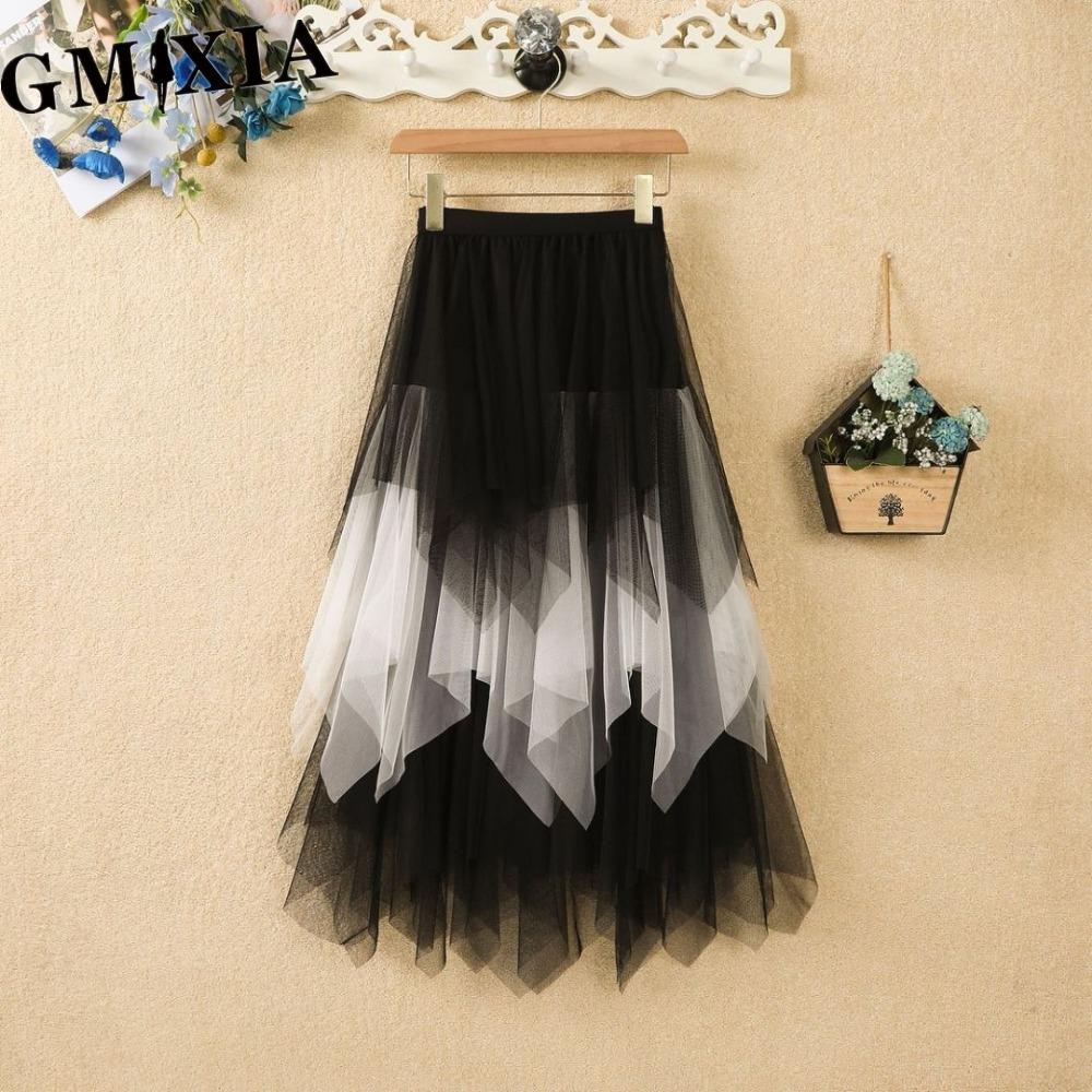 GMXIA Women's Fashion Casual Solid Color Print Summer Spring Skirts
