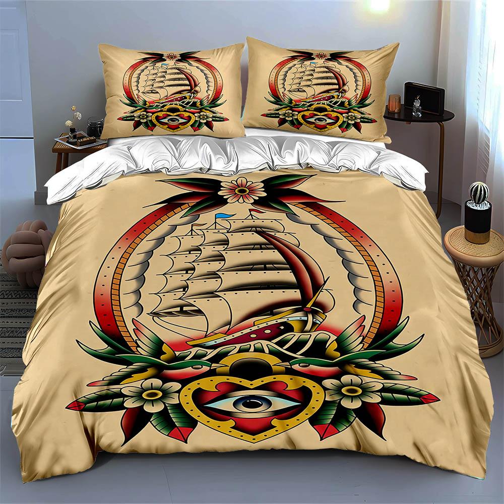 Nautical, floral, colorful. Bedding Duvet cover sets Duvet covers Pillowcases gifts (1 * Duvet Cover 2 * Pillowcases, without duvet insert)