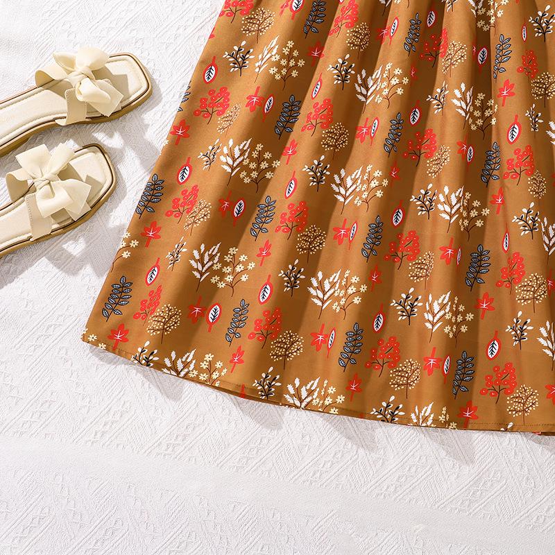 Girl Short Sleeves Floral Print Dress Children Kid Casual Summer Beach Sundress Princess Dresses Clothes