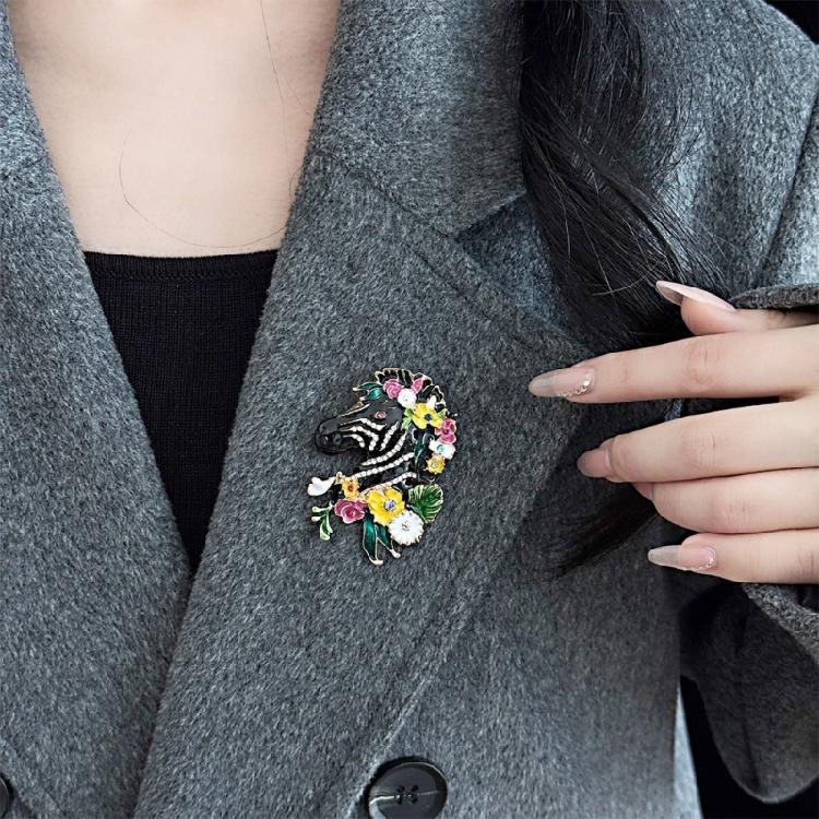 Seamless Magnetic Fastener Zebras Inspired Brooch Sustainable Recycled Material Zebras Print Magnetic Pin Fashion Jewelry