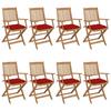Day and Night - Day and Night Folding Garden Chairs 8 Units and Cushions Solid Acacia Wood