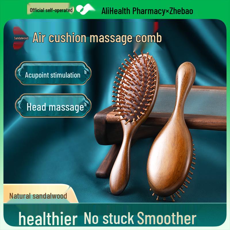 

Sandalwood Anti-Static Cushion Comb for Women - Portable Massage Comb for Long Hair