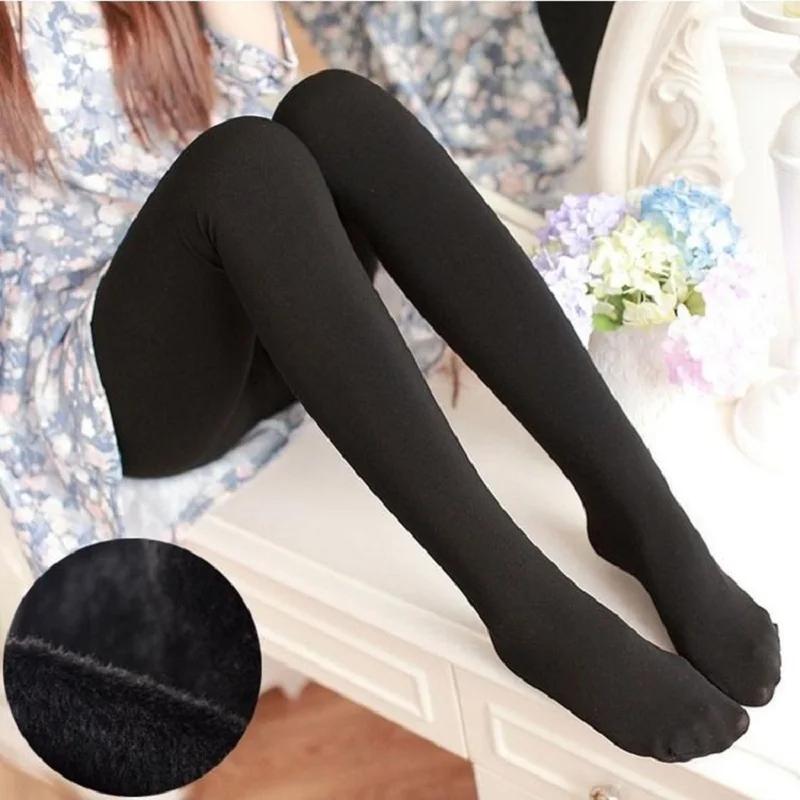 2025 Women Thermal Stockings Winter Warm Elastic Slim Fleece Tights Pantyhose Thicken Plush High Waist Leggings Stocking Pants