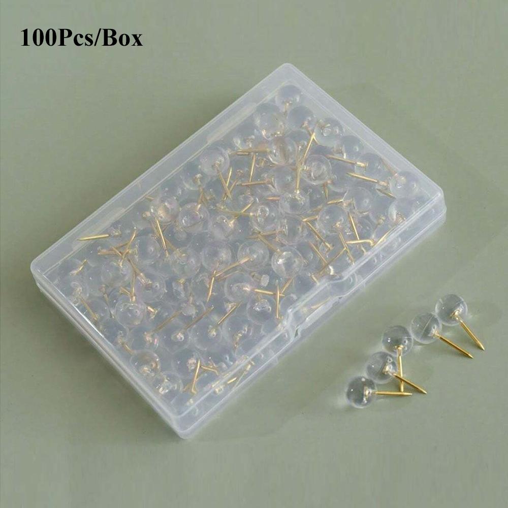 Push Pins Map Tacks with Plastic Beads Head for Cork Board Multi-Color Map Pins for Travel Map Board Pins Bulletin Board Office