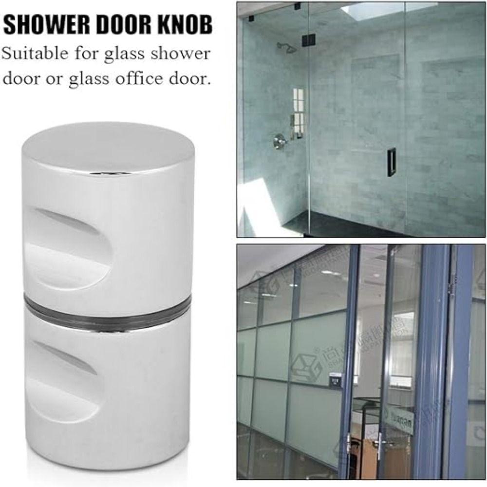 Double Side Shower Screen Handle Silver/Black Shower Glass Door Knob  Bathroom Accessories