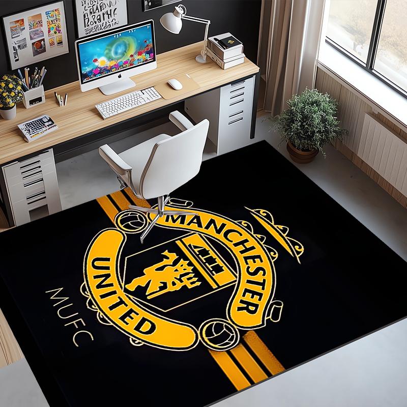 Football United F.C Pattern Rug, Indoor/Outdoor Mat, for Picnic, Gameroom, Bedroom, Office, Living Room, Home Decor Carpet, Birthday Gift