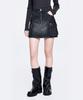 MLB Women'S Basic Small Logo Studded Denim Skirt Sf (Black)