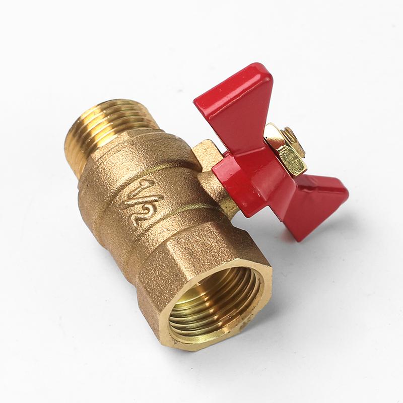 1 Piece Air Compressor Water Gas Oil Shut Off Valve Butterfly Stem Brass Ball Valve 1/4" 3/8" 1/2" Bsp Threaded Male To Female
