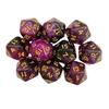 10pcs/set of 20 Sided Dual Color Starry Sky Number Dice for Dnd COC RPG Running Team Board Game Dnd Dices