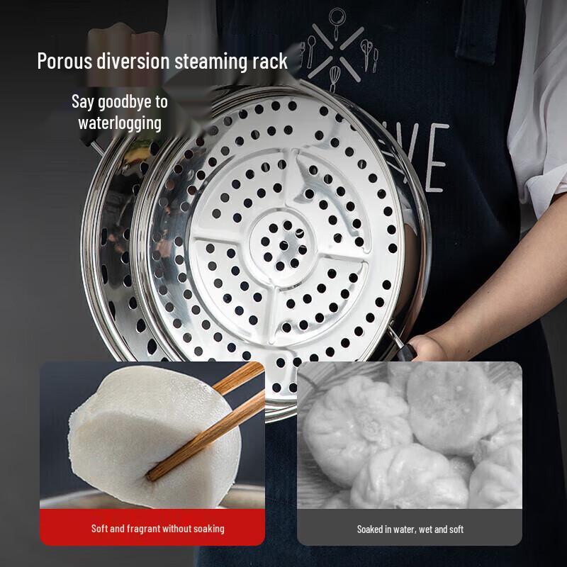 MAXCOOK 28cm Stainless Steel Steamer with High Arch Lid