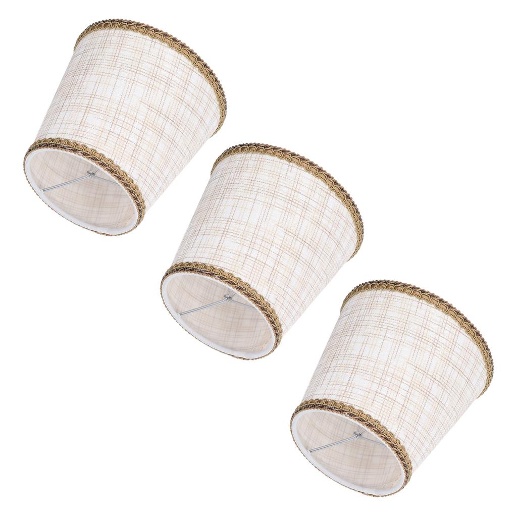 3Pcs Small Lamp Shades Hand Crafted Exquisite Soft Lightweight Dustproof High Luminousness Table