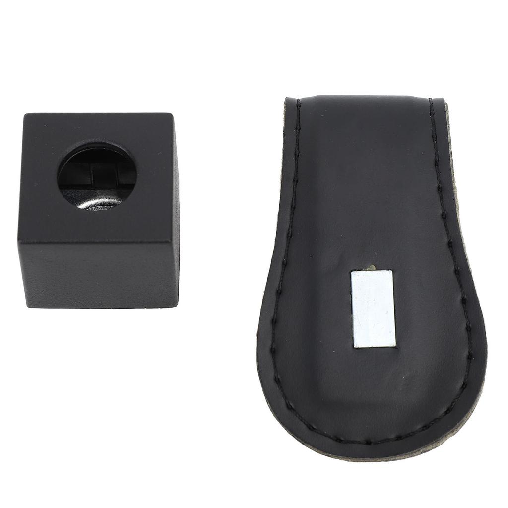 Magnetic Pool Cue Chalk Holder with PU Leather Belt Clip Billiards Accessories Easy Set Up