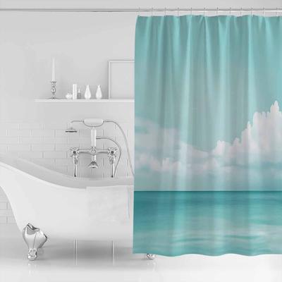 Vintage Sky Clouds Bathroom Shower Curtain Artistic Colorful Bath Rug Decoration for Home Decor