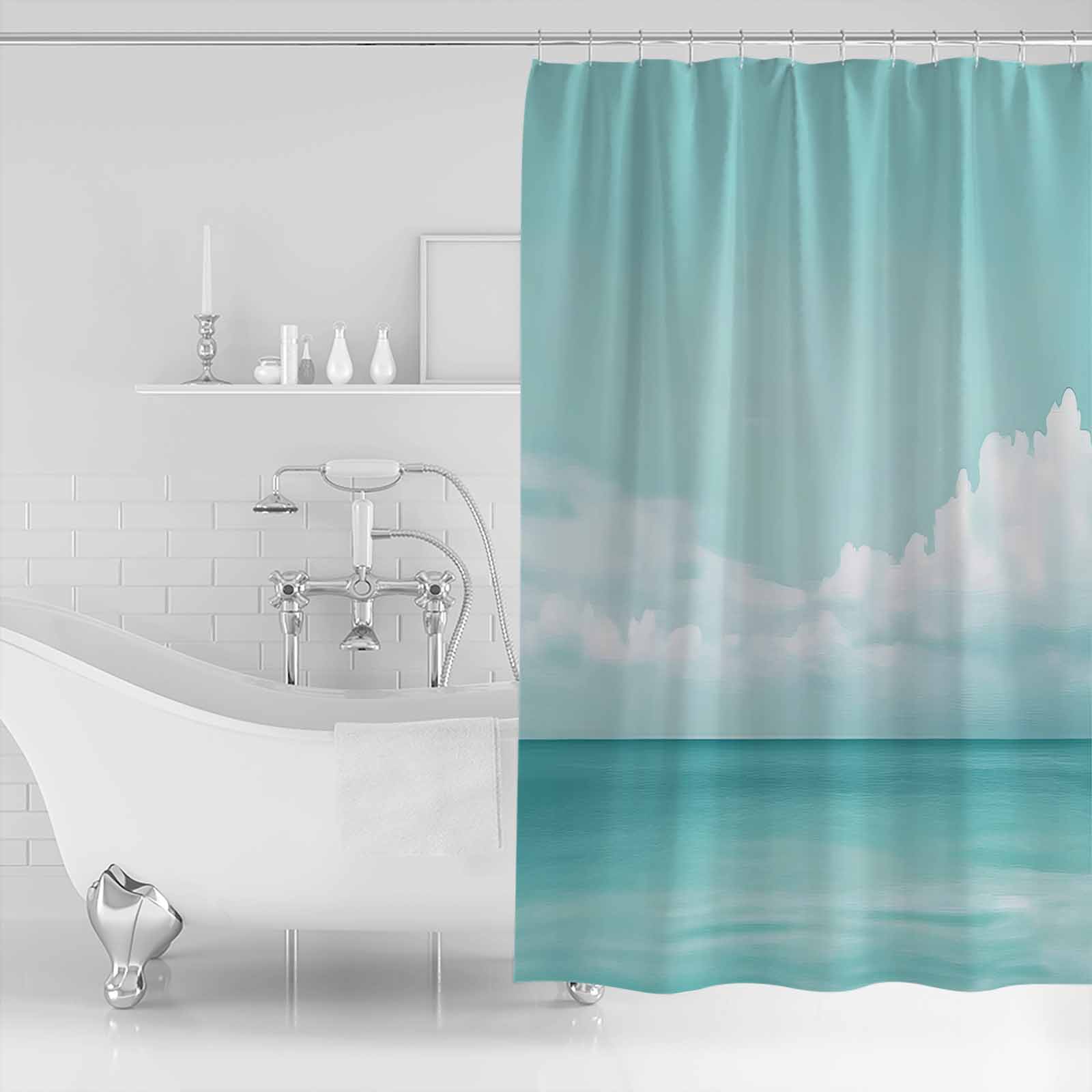 

Винтажная шторка для душа с изображением неба и облаков, художественная, красочная, коврик для ванной, украшение для домашнего декора 122x183cm