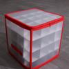 64-Grid Baubles Storage Box Translucent Folding Christmas Ball Storage Containers Dual Zipper with Lid Xmas Ornament Storage Box