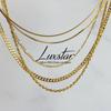 [LUXSTAR] Snake Chain Necklace, Sterling Silver 925, Gold Plated, Men's & Women's, with Adjustable Chain (Gold, 45cm + 5cm)