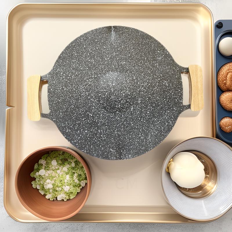 Portable Non-stick Camping Griddle and Frying Pan Set for Outdoor Barbecue Cooking