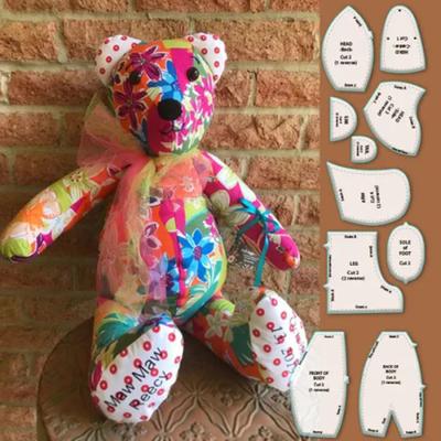 10Pcs 10/12/15 Inch Memory Bear Template Rulers Beginner Sewing Template Material Melody Memory Bear Sewing Pattern Acrylic Template Ruler Set