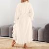 Women's Long Warm Nightgown Home Wear Solid Color Thick Bathrobe Close Fitting Pajamas