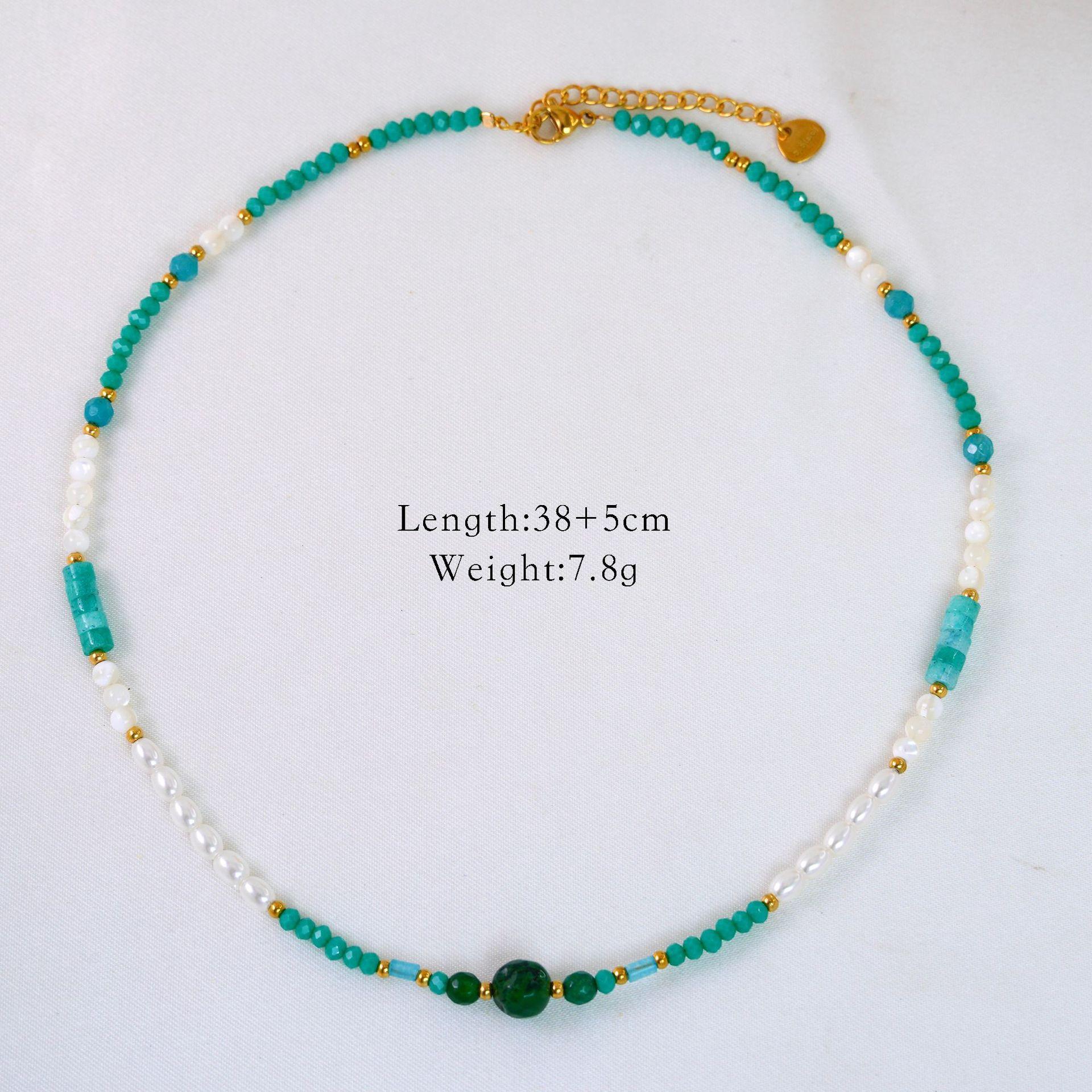 

Light Luxury Women Tianhe Stone Powder Crystal Hemming Pendant Jewelry Stainless Steel Necklace