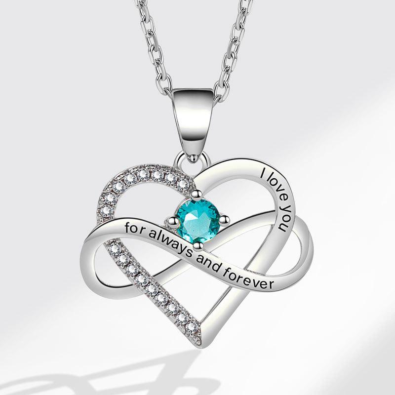 Fashionable Zircon Heart Large 8 I Love You Letter Necklace Women's Versatile Jewelry