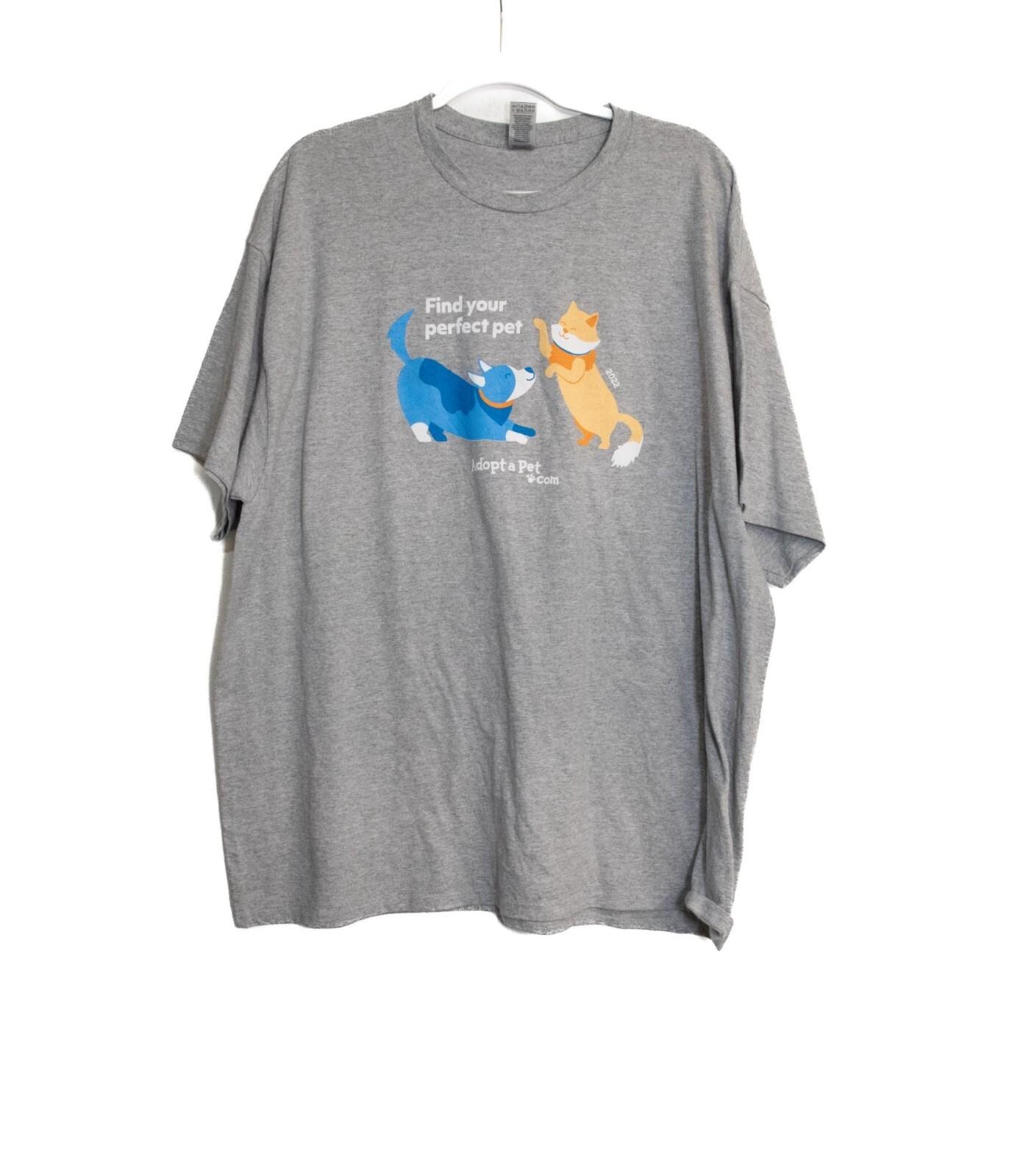 Adopt A Pet Graphic Gray T-Shirt Find Your Perfect Pet Design Size 2XL Unisex Co XXL