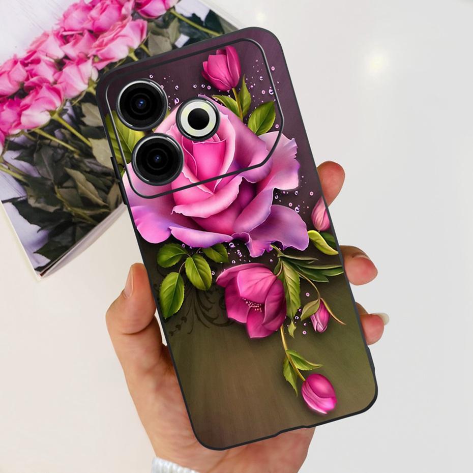 2024 Fashion Case For Tecno Pova 6 Neo Black Silicone Soft TPU Back Cover For Tecno Pova 6Neo 4G Phone Cases