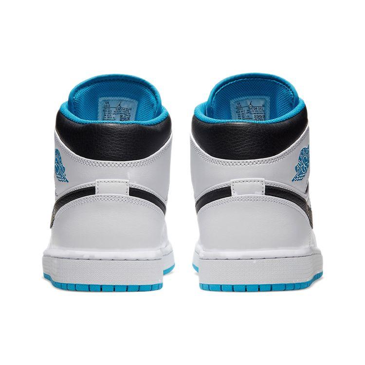 Air Jordan 1 Mid Laser Blue Men Sneakers White Black 554724-141