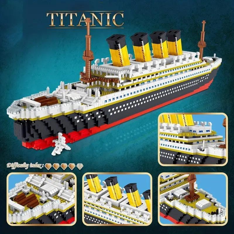 Non-Toxic Titanic Micro Building Blocks Diy Assembled Boat Model Building Blocks Toy Cruise Ornaments Educational Handmade Model