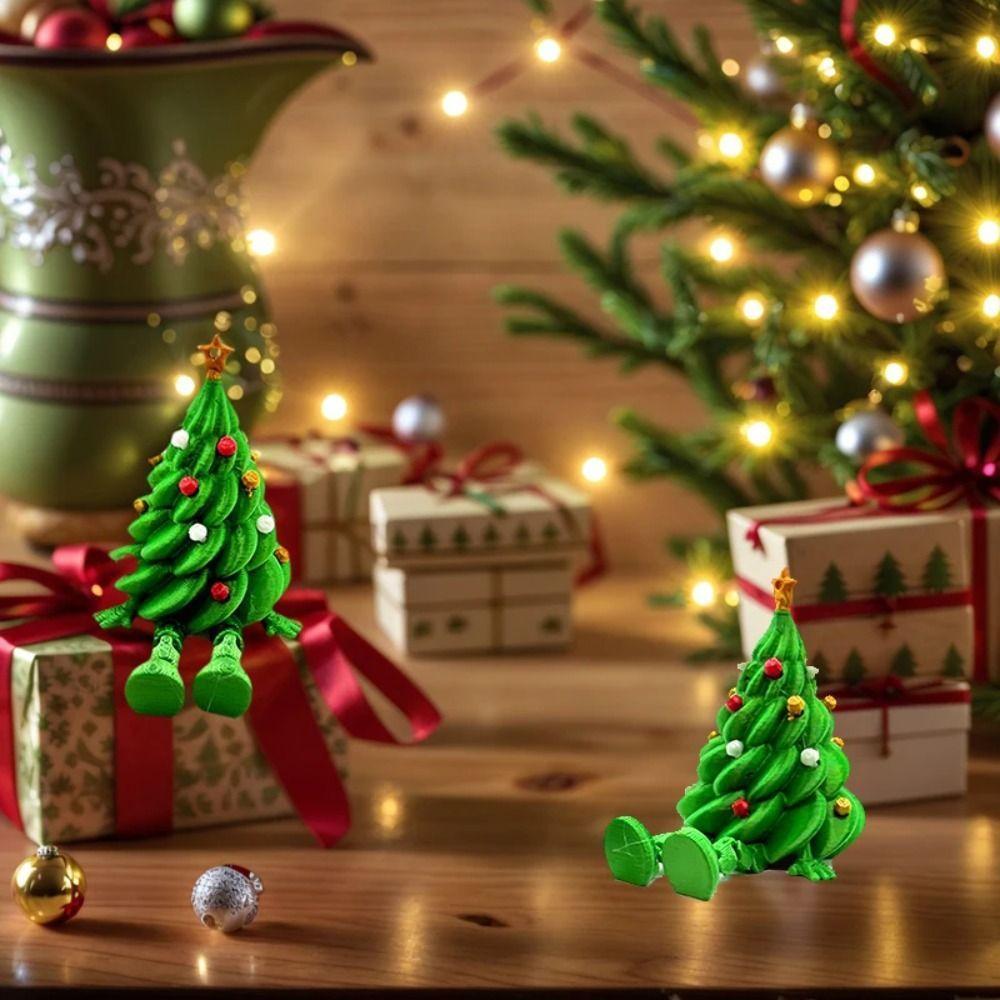 Party Decor Colorful 3D Printed Christmas Tree Funny Unique Xmas Decoration Green Christmas Tree Model Navidad Celebration