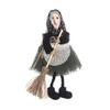 Eerie Apron Witch with Broom Suspended Decoration Chilling Adorment for Halloween Parties and Event Festives Ornament