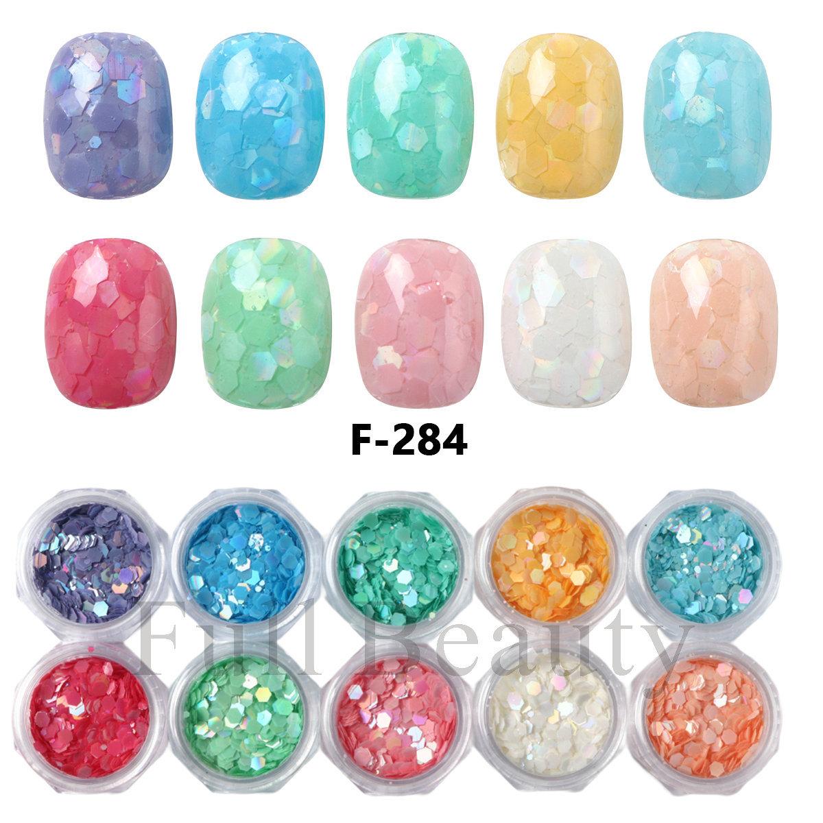 New Nail Macaron Hexagonal Glitter Nail Art Jewelry Candy Sequins Set
