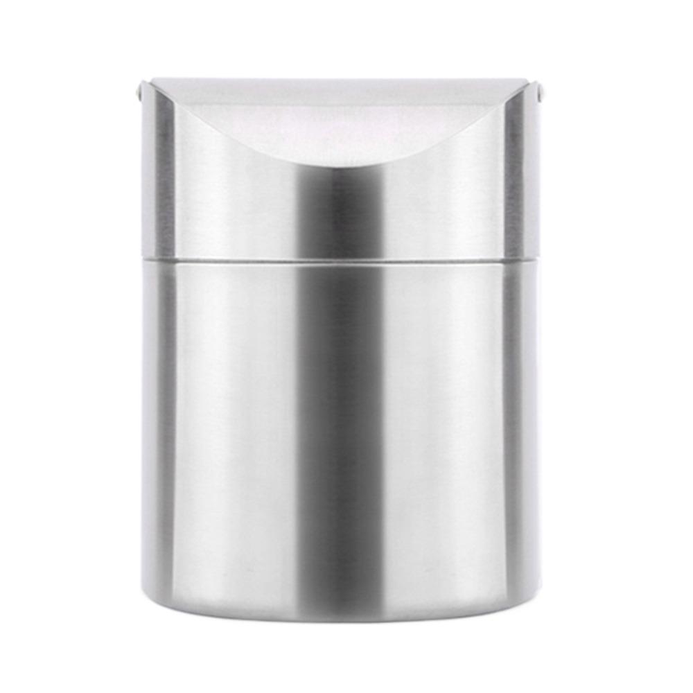 Rust-proof Desktop Trash Can Dust-proof Desktop Dumpster Mini Flip Trash Can  Bathroom