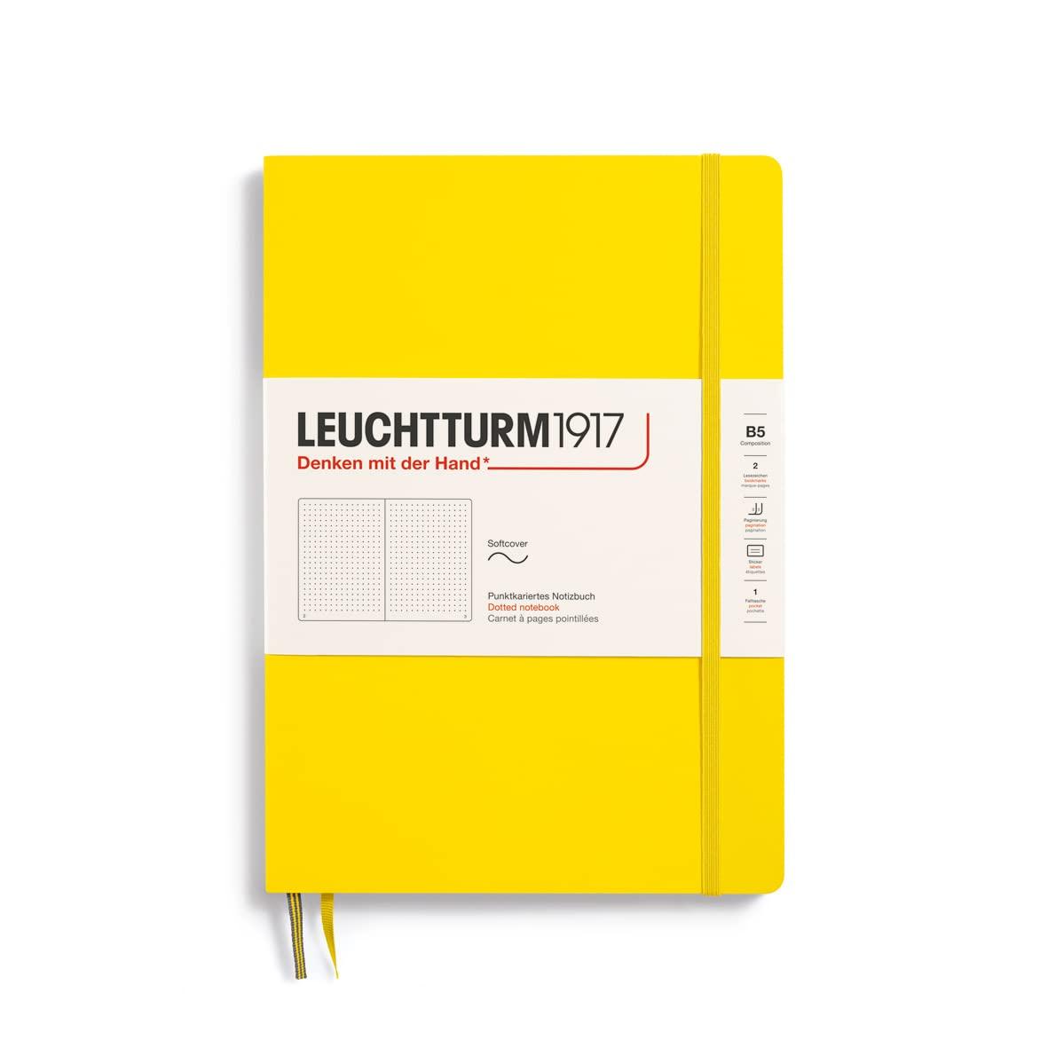 

Leuchtturm B5 Dot Soft Officially Imported Notebook, Grid, Cover, Lemon, 355289, лимон