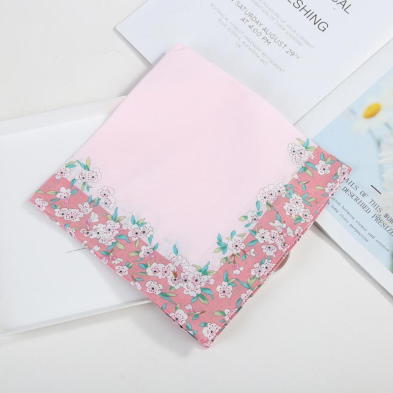 Popular Flower Cotton Printed Lady Handkerchiefs Women Handkerchief Children Kids Face Hand Kitchen Towels Christmas Gifts