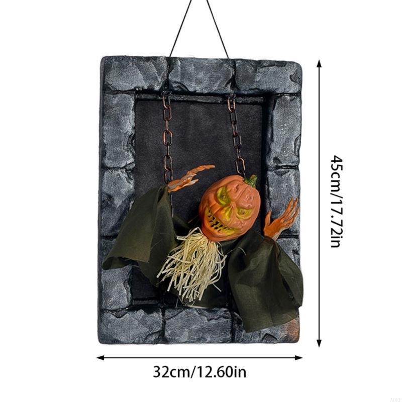 Motion Activated Glowing Ghostly Gravestone Decoration Scary Sounds and Shaking A0KF