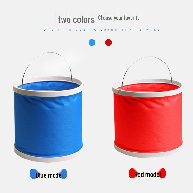 Portable Multi-Purpose Folding Bucket for Car Wash, Fishing, BBQ, and Outdoor Use