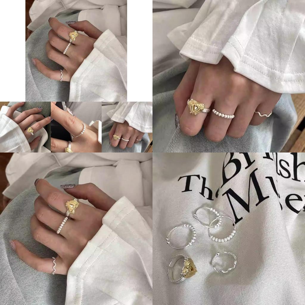 Eleganter mehrfarbiger Herzring für Damen Modern und minimalistisch Verstellbares Kupferband
