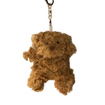Sloppy Bear Keychain Plush Bear Doll Toy Keyring Bag Charm Backpack Decoration Car Key Holder for Couple Women Girls