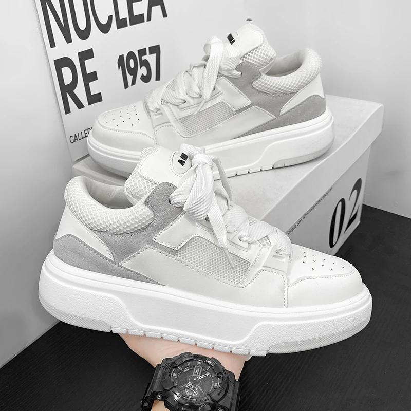 

2024 Новые персонализированные розовые повседневные мужские дизайнерские кроссовки для скейтбординга, модные дышащие кроссовки из натуральной кожи на плоской подошве 44 белый