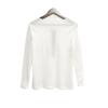 Women Solid Color Waffle Long Sleeve Zipper Casual T Shirt Top