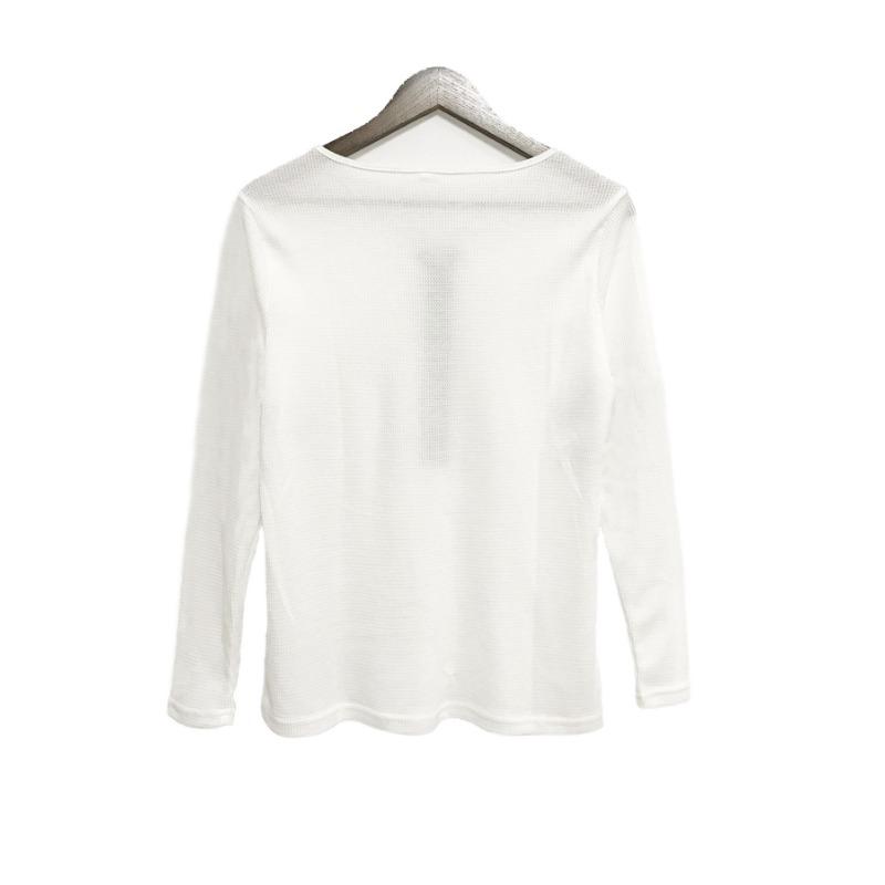 Women Solid Color Waffle Long Sleeve Zipper Casual T Shirt Top